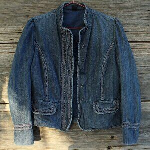 'Gap' VINTAGE 2005 100% cotton button up peplum denim jean jacket